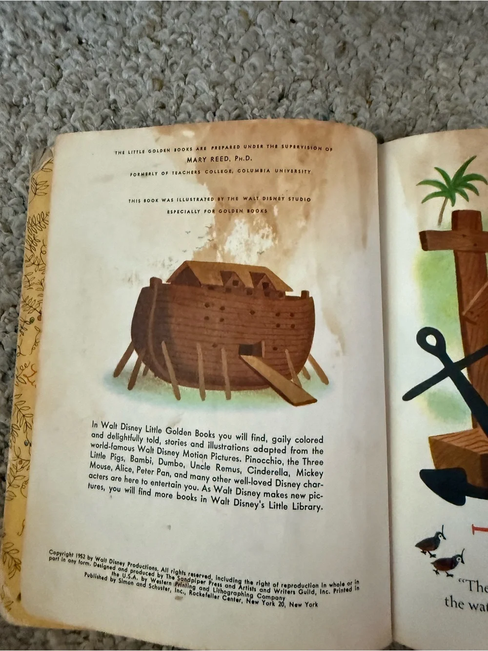 Walt Disney's Noah's Ark - Yellow & Green Kids Learning Book